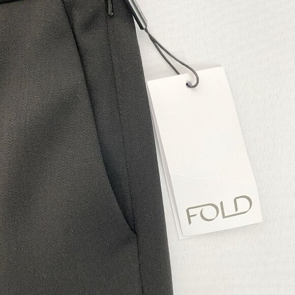 NWT THE FOLD BLACK EC1 FLAT FRONT TAPERED TROUSERS - 12 - Picture 6 of 10
